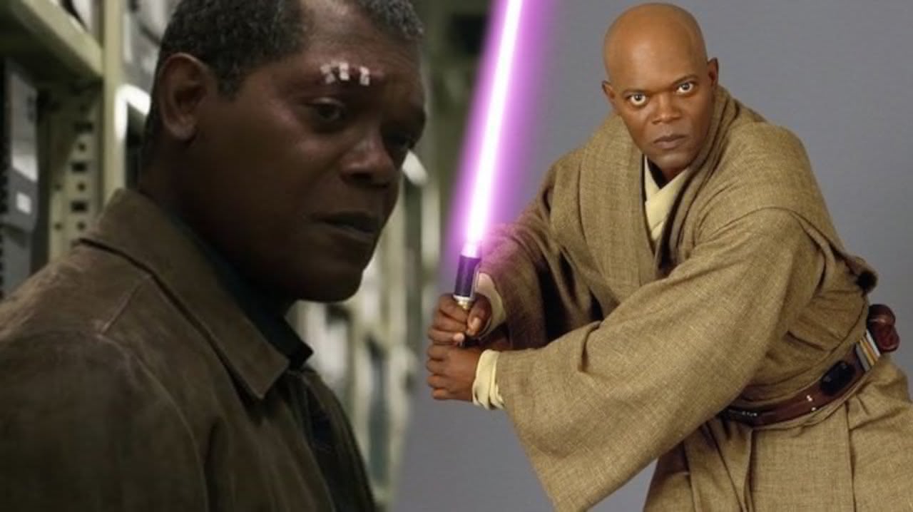 Samuel L. Jackson levou sabre de luz de Mace Windu para o set de