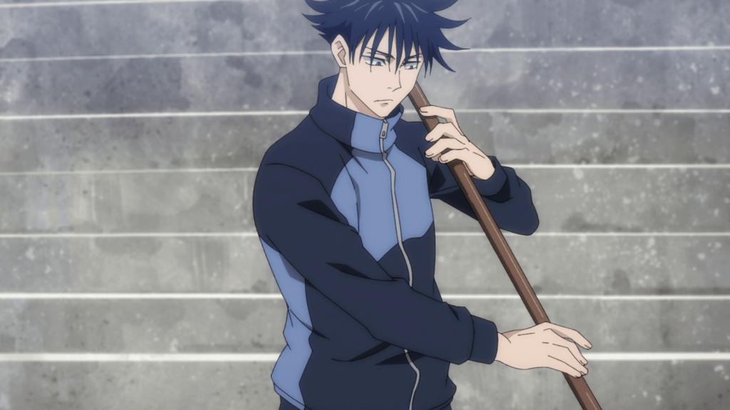Megumi_practicing_using_a_polearm_(Anime)