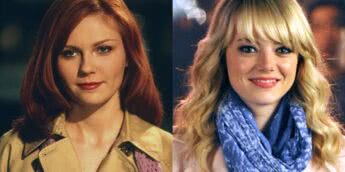 Kirsten Dunst e Emma Stone nos filmes do Homem-Aranha