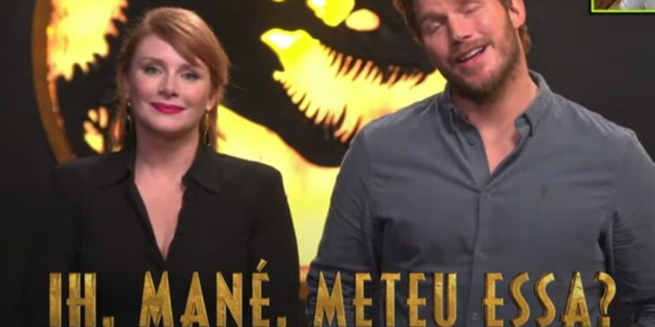 Ação de Jurassic World para Casimiro com Chris Pratt e Bryce Dallas Howard