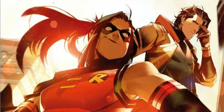 Imagem da nova Robin, Gan, ao lado de Jason Todd