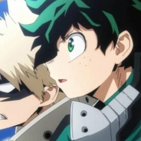 Bakugo e Izuku em My Hero Academia