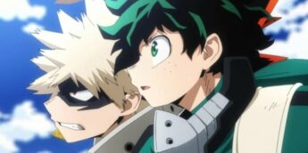 Bakugo e Izuku em My Hero Academia