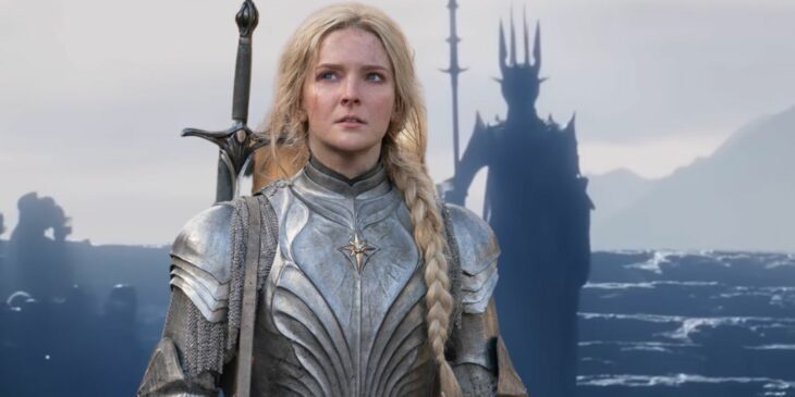 Galadriel e Sauron em Os Anéis de Poder