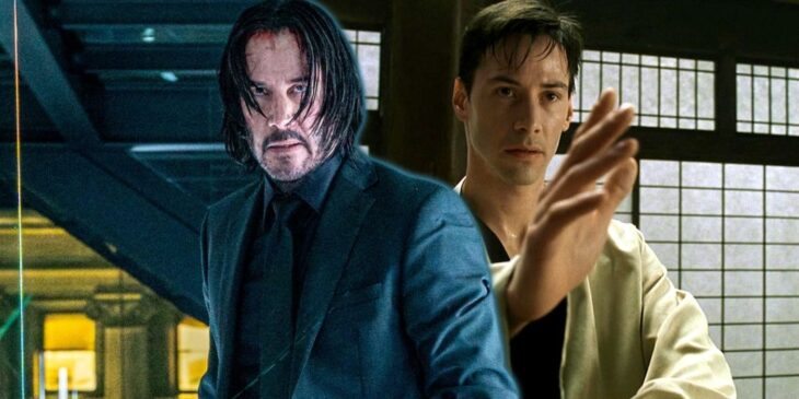 Keanu Reeves em John Wick e em Matrix
