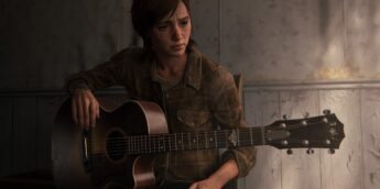 Ellie tocando violão em The Last of Us Part 2