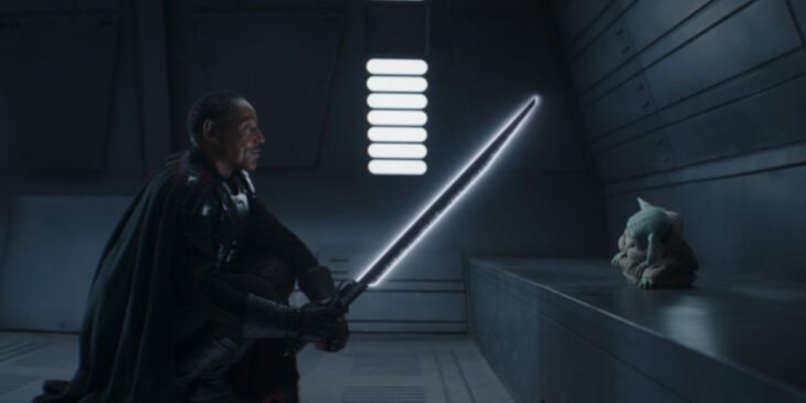Moff Gideon e Grogu em The Mandalorian