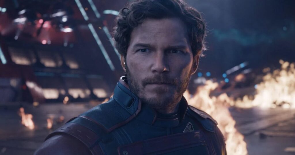 Chris Pratt como Peter Quill em Guardiões da Galáxia