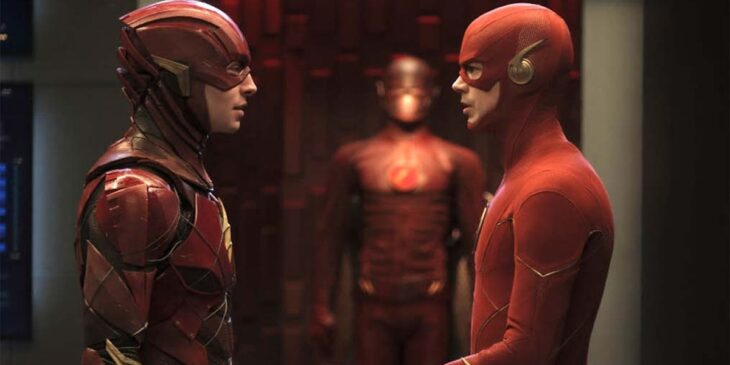 Ezra Miller e Grant Gustin com The Flash