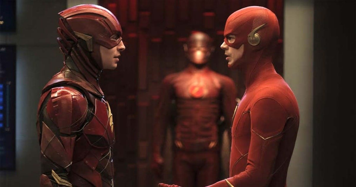 Ezra Miller e Grant Gustin com The Flash