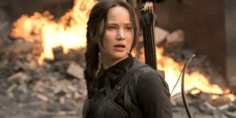 Jennifer Lawrence como Katniss em Jogos Vorazes