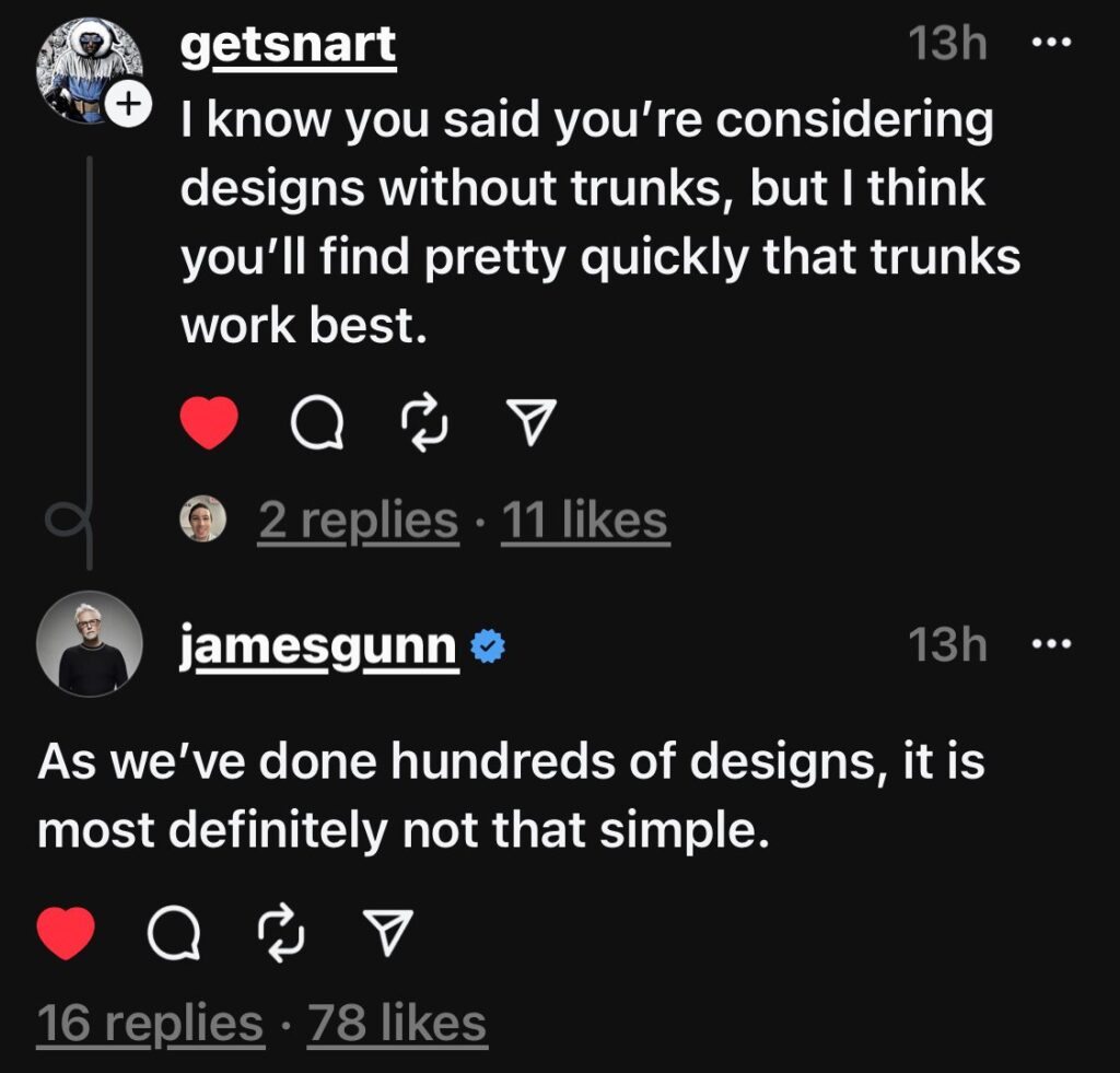 James Gunn responde fã no Threads