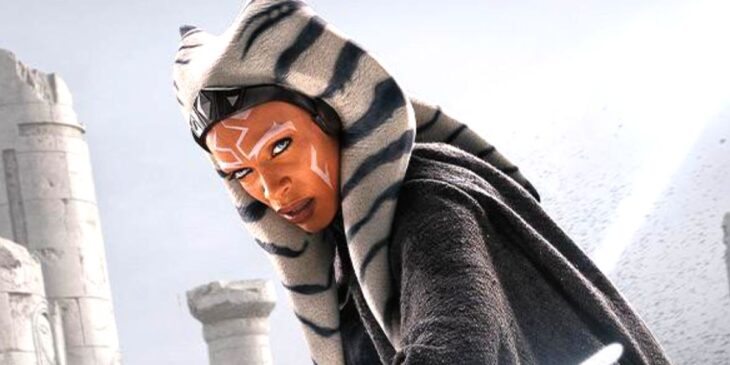 Ahsoka entrando em ação com sabres