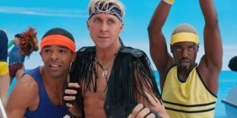 Ryan Gosling e Ncuti Gatwa em set de Barbie
