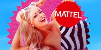 Barbie e logo da Mattel