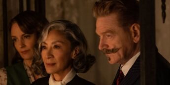 Tina Fey, Michelle Yeoh e Kenneth Branagh em A Noite das Bruxas