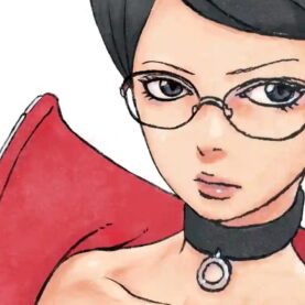 Sarada em arte de capa de Boruto: Two Blue Vortex