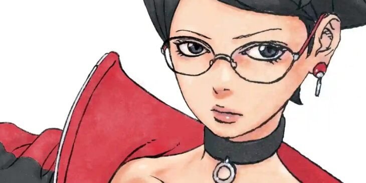 Sarada em arte de capa de Boruto: Two Blue Vortex