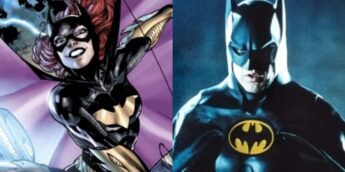 Batgirl dos quadrinhos e Michael Keaton de Batman