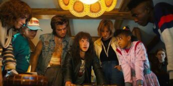 Grupo de Stranger Things fazendo planos