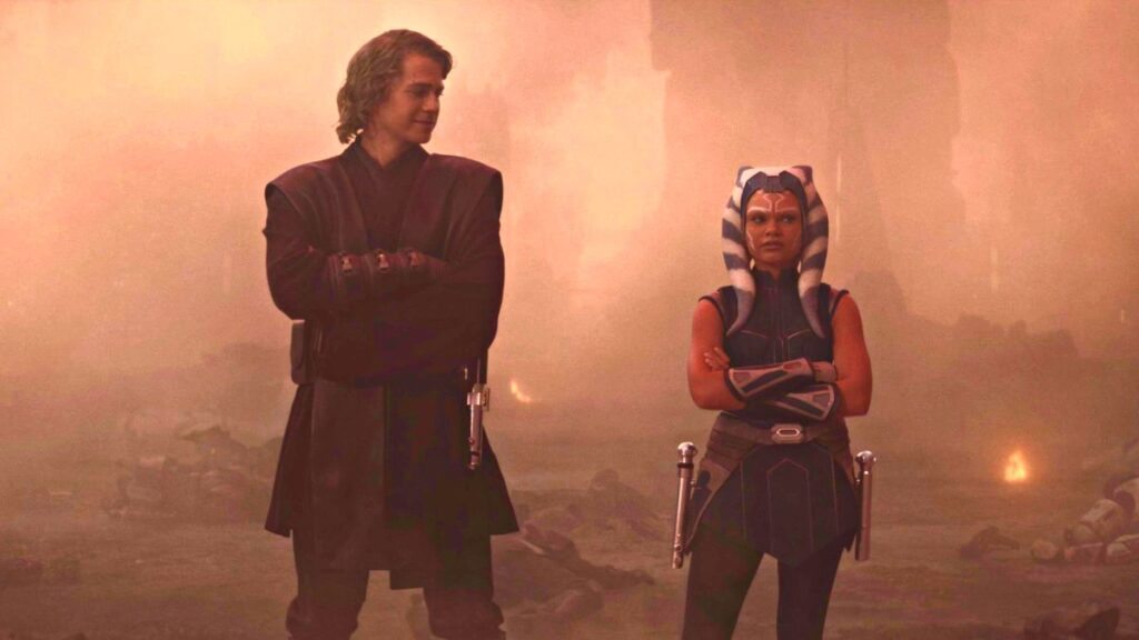 Hayden Christensen e Ariana Greenblatt em Ahsoka