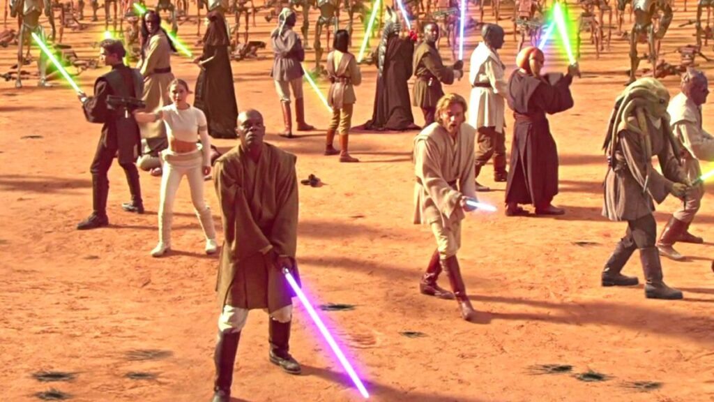 Grupo de Jedi em Star Wars Ataque dos Clones