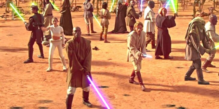 Grupo de Jedi em Star Wars Ataque dos Clones