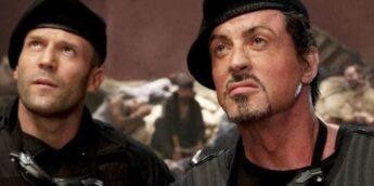 Jason Statham e Sylvester Stallone em Os Mercenários