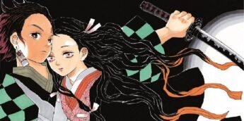 Tanjiro e Nezuko em arte do mangá Demon Slayer
