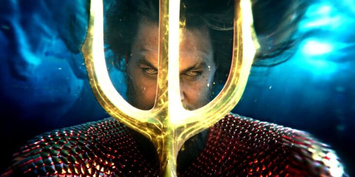 Jason Momoa com tridente em Aquaman 2 O Reino Perdido