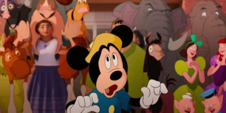 Mickey e personagens em Era Uma Vez Um Estúdio
