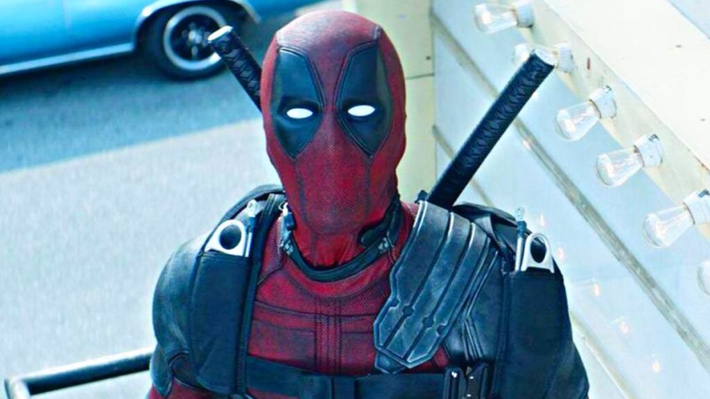 Ryan Reynolds com visual de Deadpool