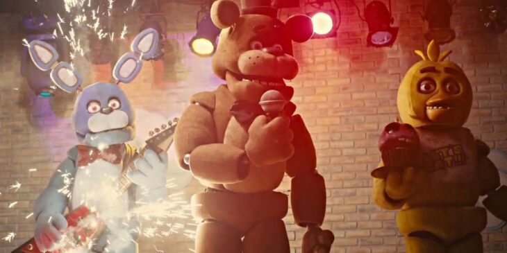 Animatrônicos de Five Nights At Freddy's em palco