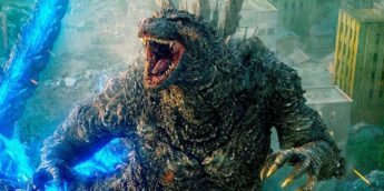 Godzilla em meio à destruição