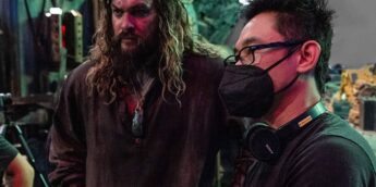 Jason Momoa e James Wan em set de Aquaman 2