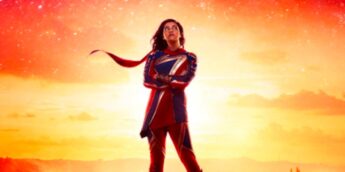 Ms. Marvel em fundo cósmico de As Marvels