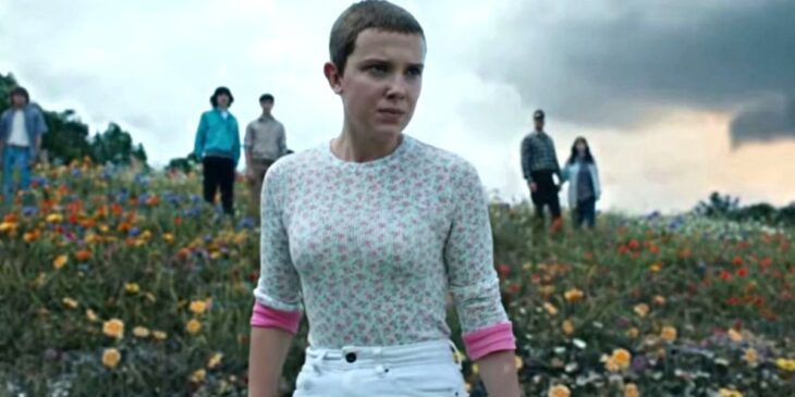 Eleven em cena final do quarto ano de Stranger Things