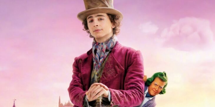 Wonka em cenário lilás