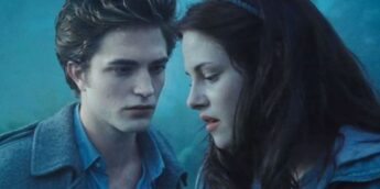Edward e Bella em floresta de Crepúsculo
