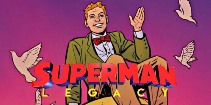 Jimmy Olsen e logo de Superman Legacy