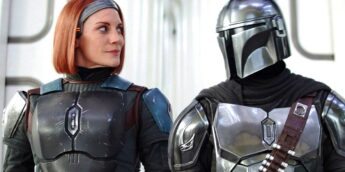 Bo-Katan e Din Djarin em The Mandalorian
