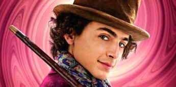 Timohtée Chalamet com visual de Willy Wonka