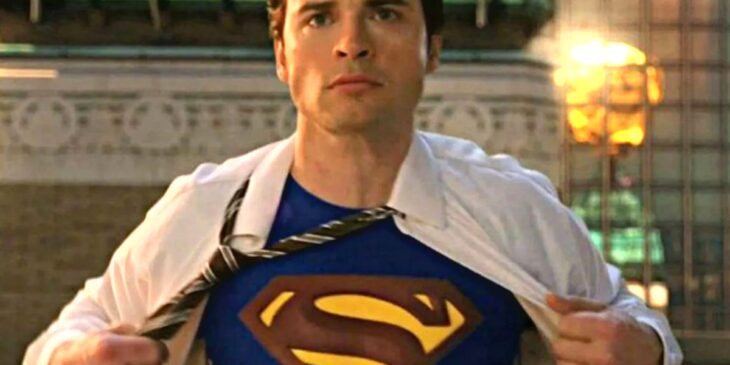 Tom Welling com traje de Superman em Smallville