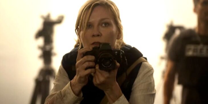 Kirsten Dunst em Civil War, da A24