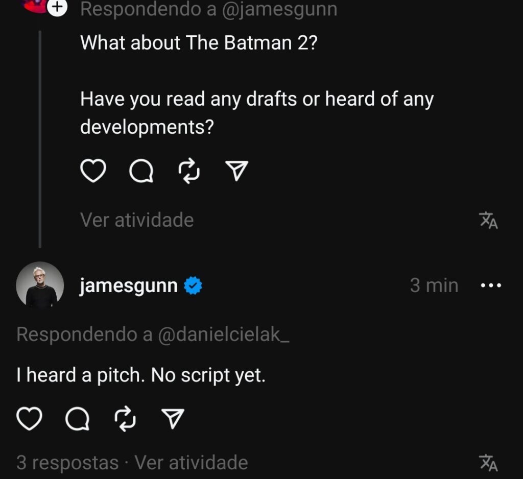 James Gunn no Threads sobre Batman Parte II