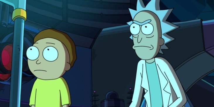 Rick e Morty diante de monitor