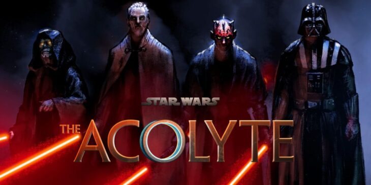 Grupo de Sith, e logo de Star Wars O Acólito