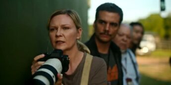 Kirsten Dunst e Wagner Moura em Guerra Civil