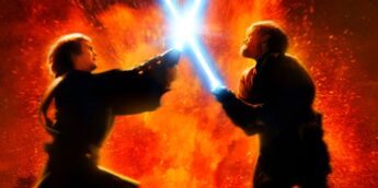 Anakin e Obi-Wan lutando entre si ,em Star Wars