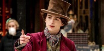 Timothée Chalamet em set de Wonka
